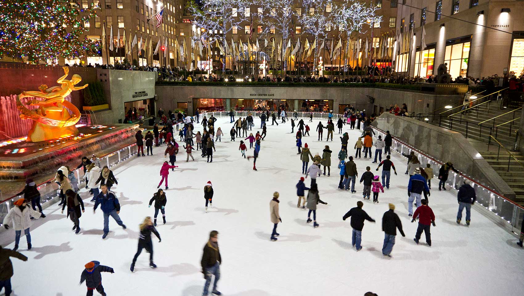 Ice skating at the Rockefeller Center